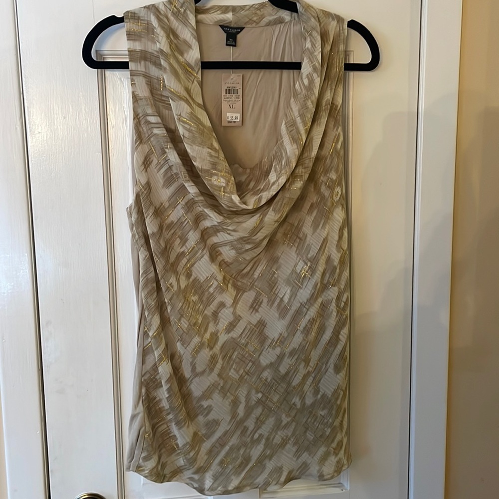 Ann Taylor, cowl neck sleeveless blouse